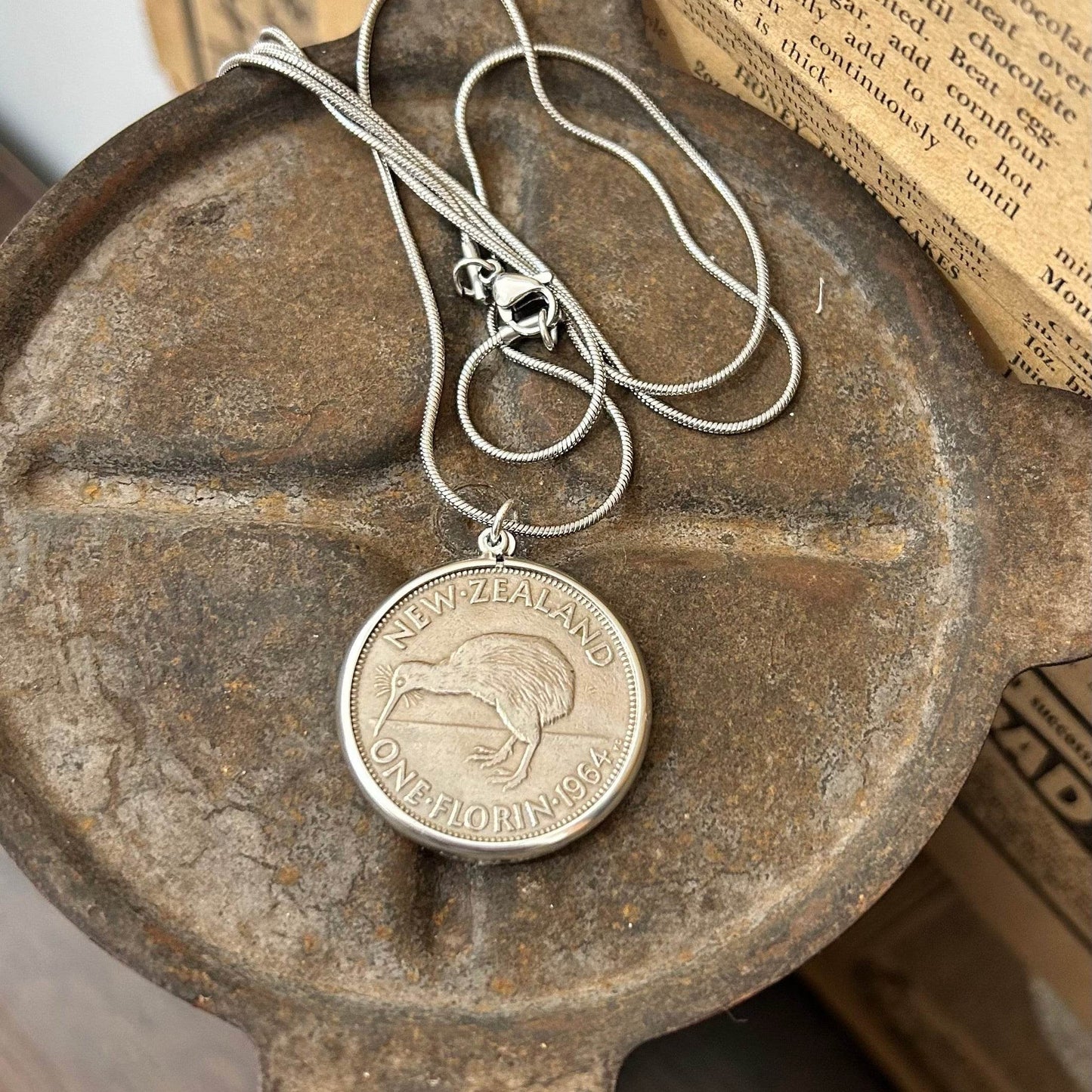 Coin Necklace - 1964 New Zealand Florin - Molly Made