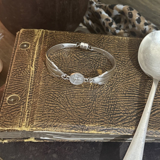 Vintage Silverware Bee Bracelet