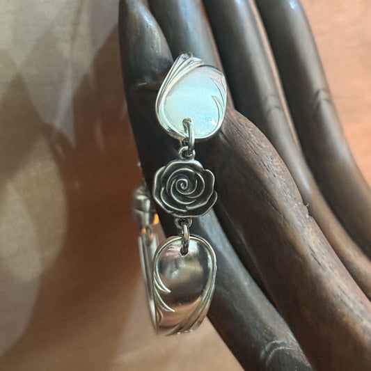 Vintage Edinburgh Fruit Spoon Handle Rose Bracelet