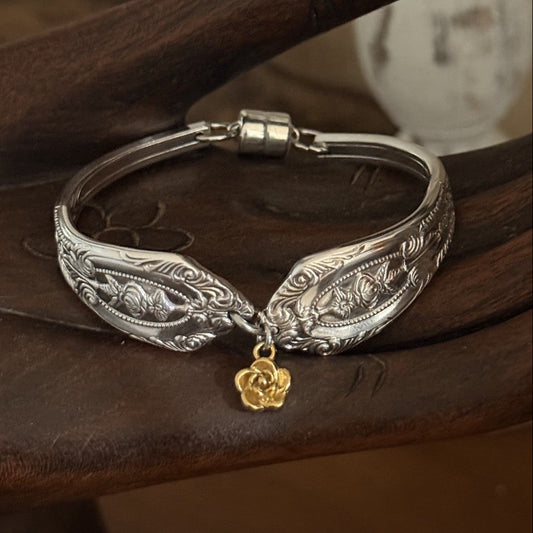 1950s Rodd Royal Rose Cake Fork Bracelet