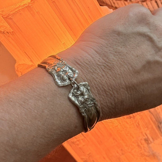 WM. A. Rogers Early 1900s Floral Spoon Handle Bracelet