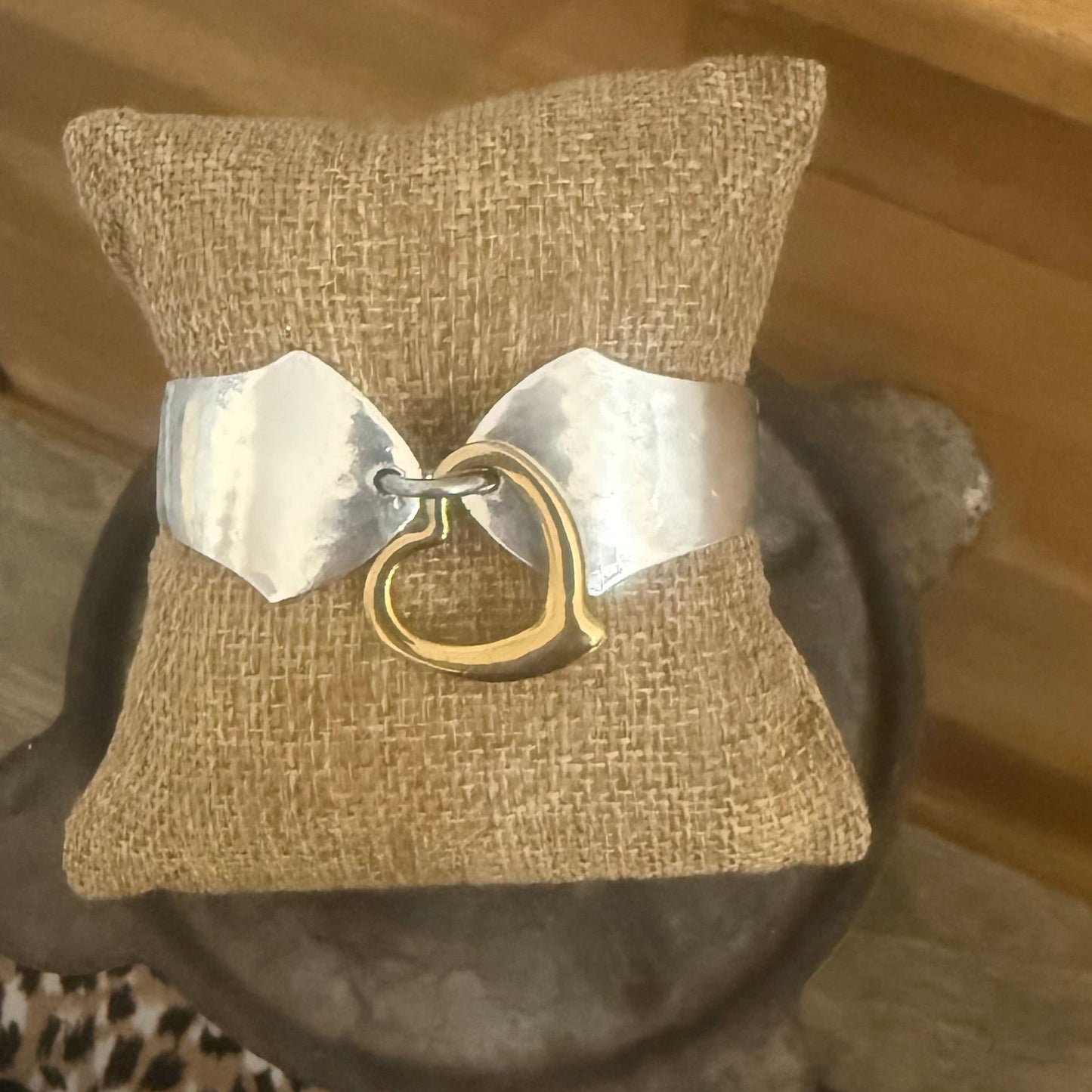 1930s Cohr Silverware Heart Bracelet