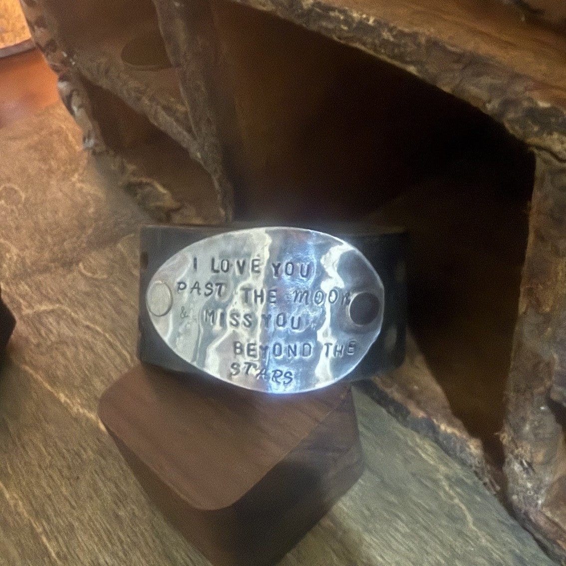 Hand stamped Leather Cuff