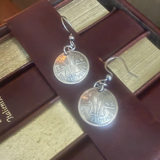 1949 Threepence Domed Earrings