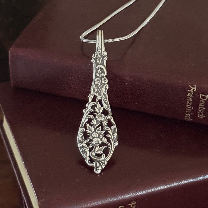Vintage Filigree Spoon Handle Necklace