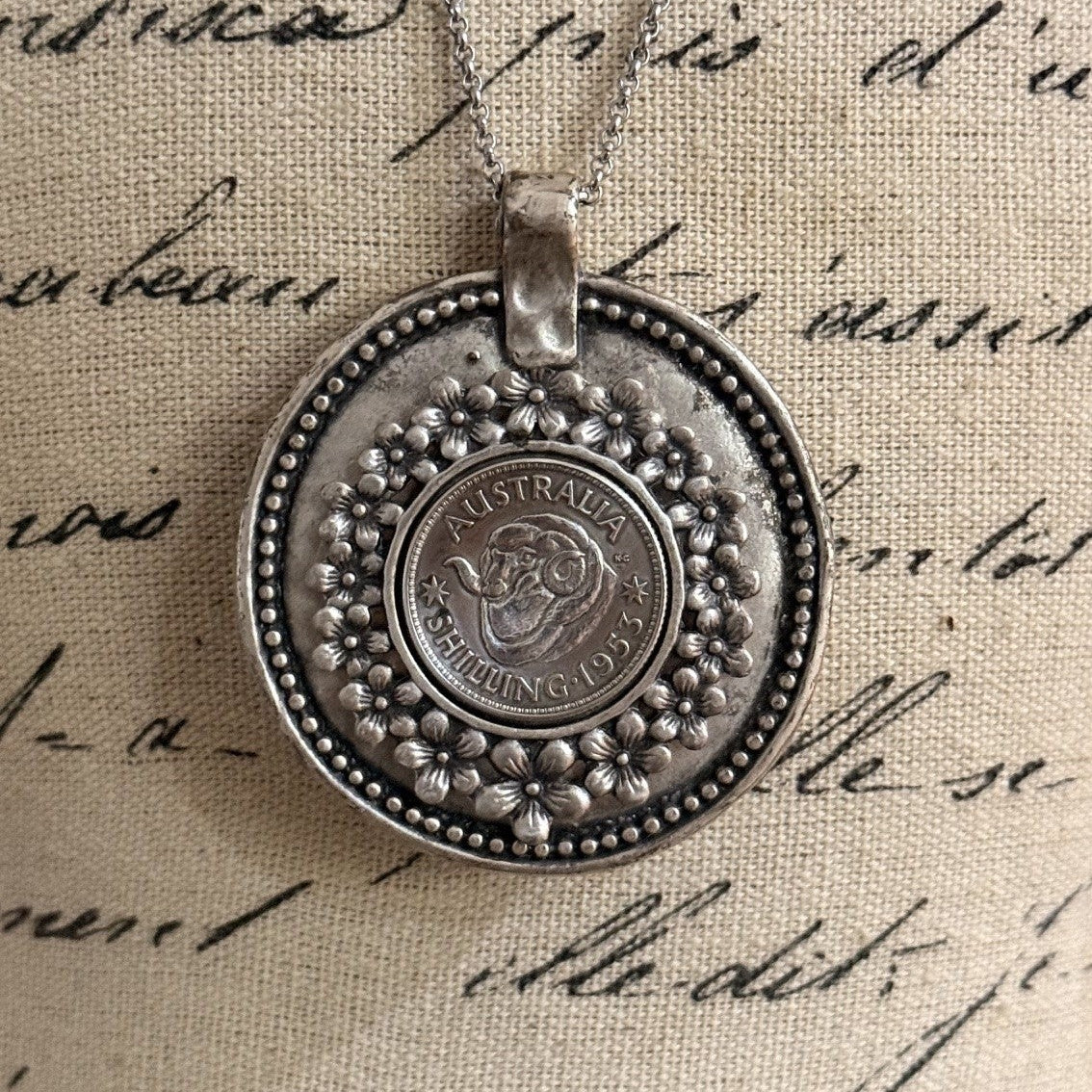 1953 Australian Shilling Coin Necklace
