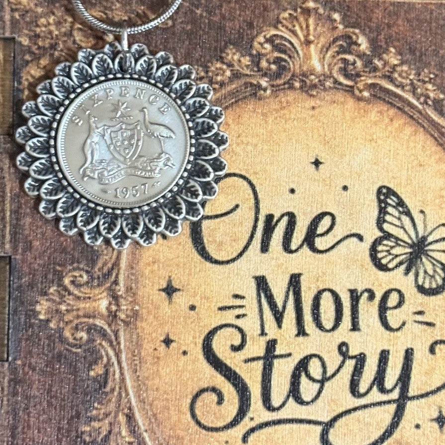 1957 Australian Sixpence Flower Necklace