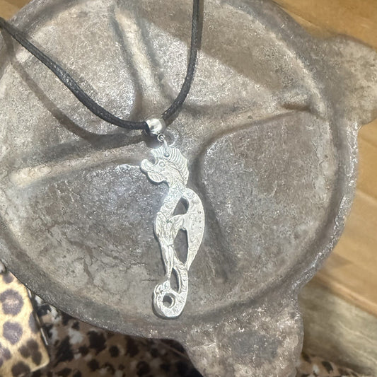 Vintage Seahorse Necklace – Repurposed Spoon Handle