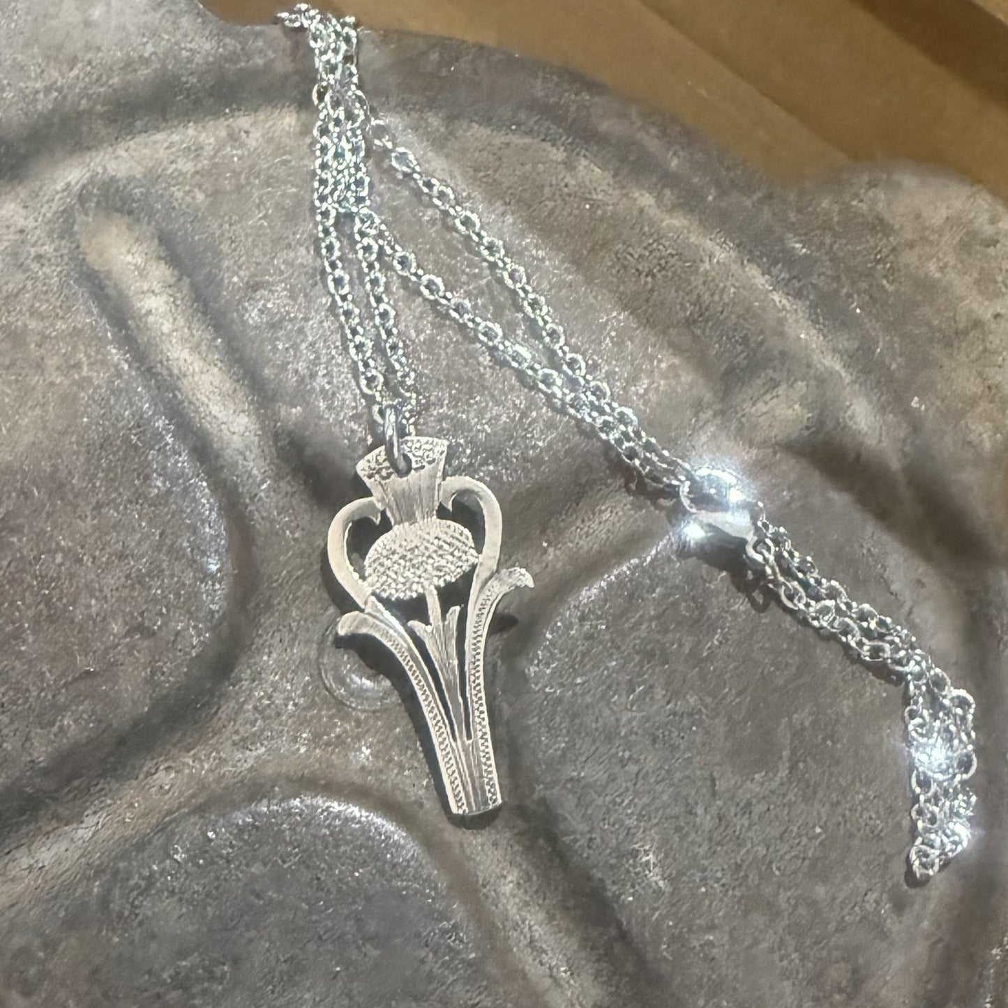 Vintage Thistle Teaspoon Necklace