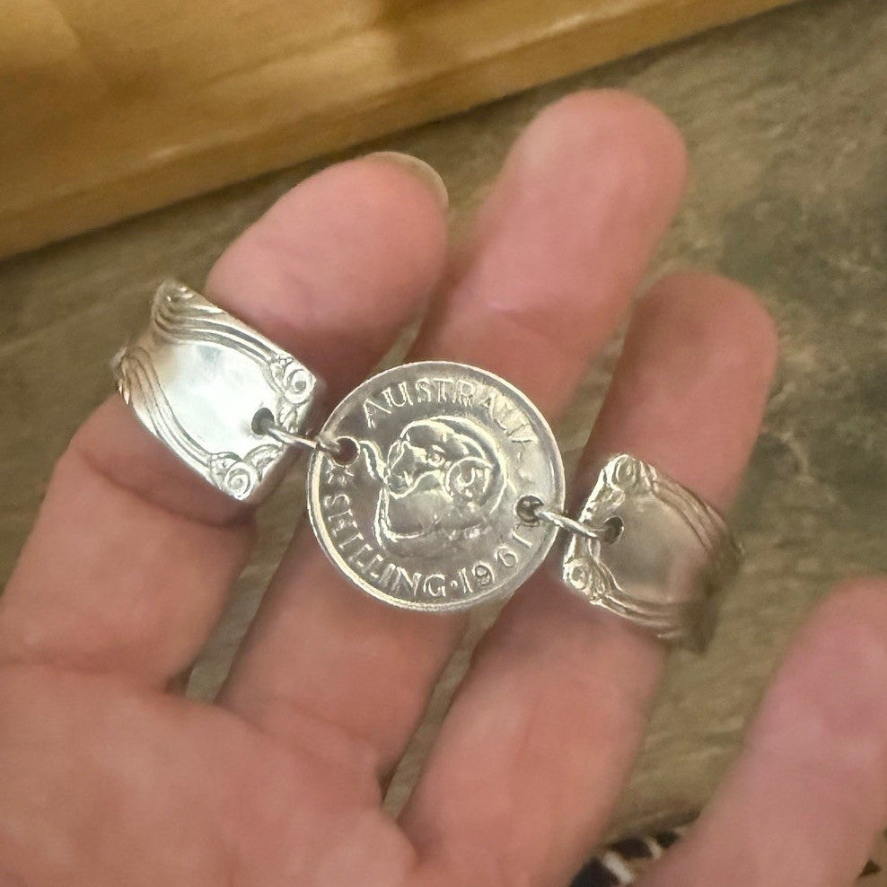 Australian Coin and Silverware Bracelet