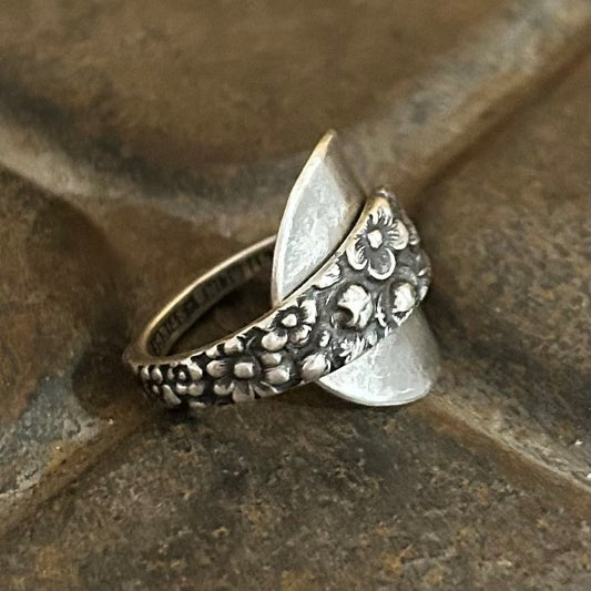 Sterling Silver Spoon Ring - 1892 Rose