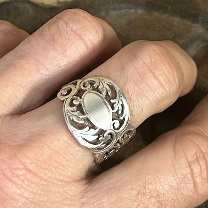 Sterling Silver Ring - 1898 Scroll