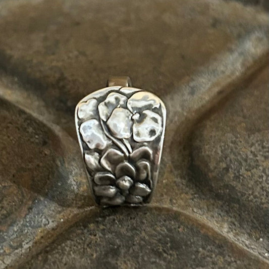 Sterling Silver 1900s Pansy Ring