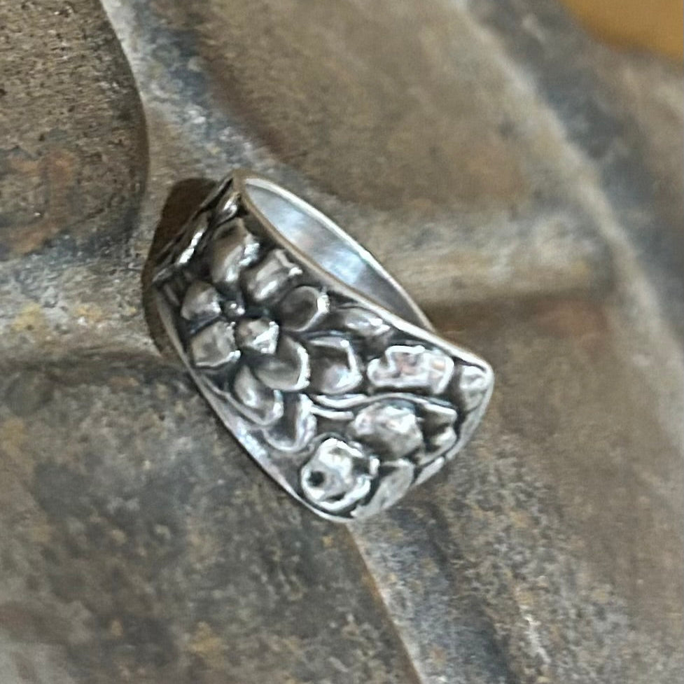 Sterling Silver Pansy Ring - 1900s