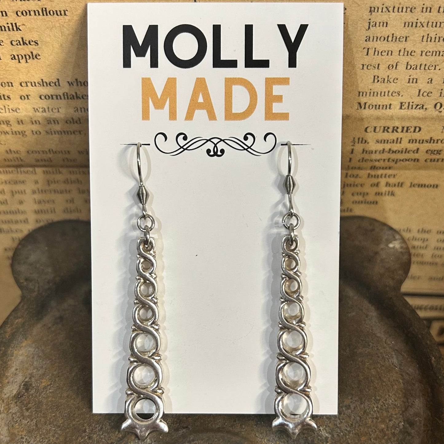 Sterling Silver Earrings - 1900s Art Nouveau
