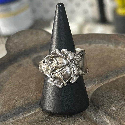 Sterling Silver 1910 Bridal Rose Ring