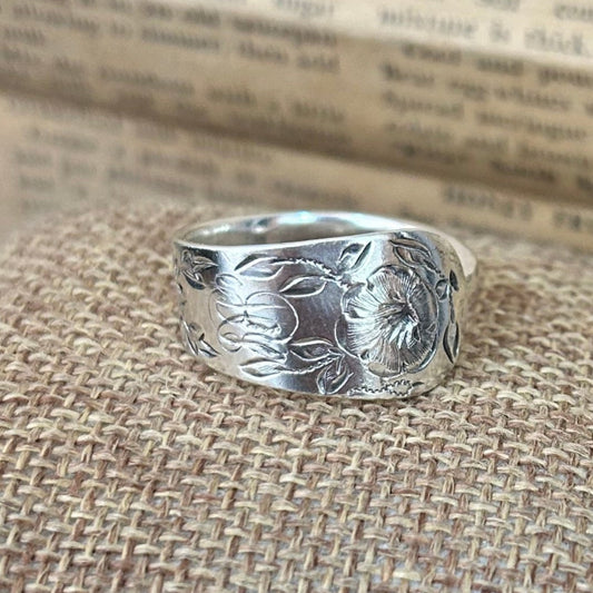 Sterling Silver Sheffield Floral Band Ring