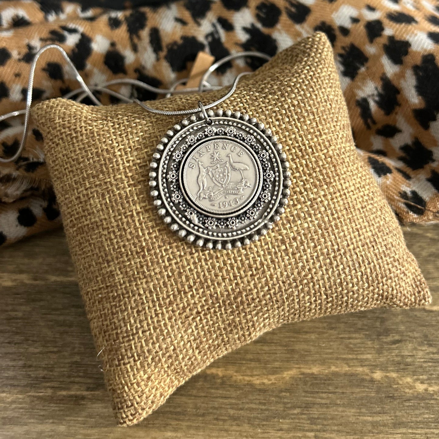 1943 Sixpence Floral Necklace — Wearable History, Reimagined