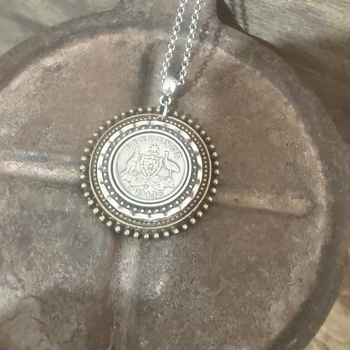 1943 Sixpence Blended Tone Necklace