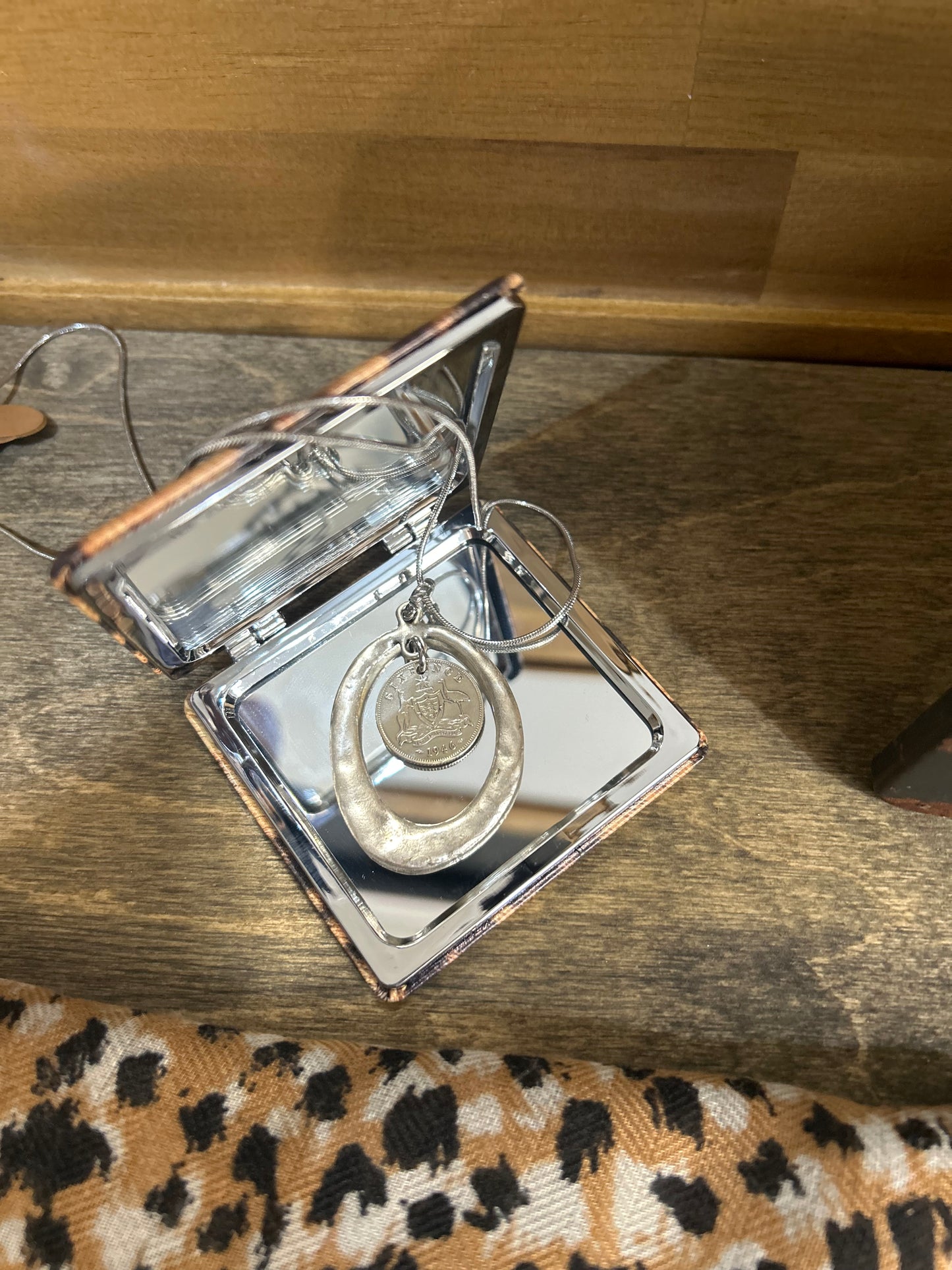 1946 Sixpence “Organic Frame” Necklace