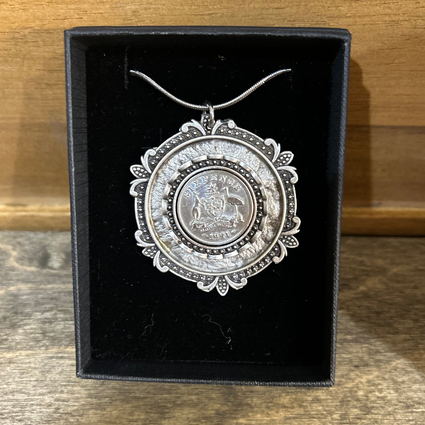 1951 Sixpence “Layered Heritage Disc” Necklace