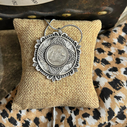 1956 Sixpence Disc” Statement Necklace