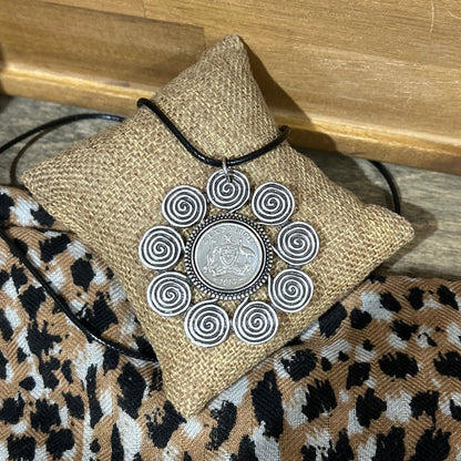 1957 Sixpence Encircled Statement Necklace