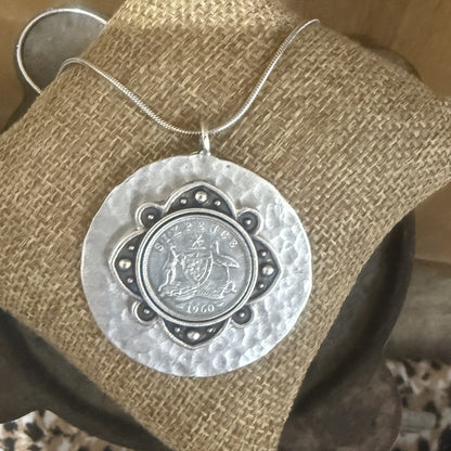 1960 Australian Sixpence Coin Necklace