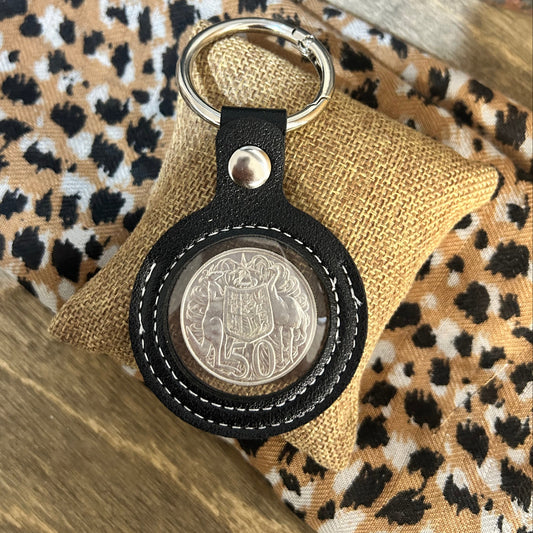 1966 Round 50c Coin Key Tag — A Rare Piece of Australian History You Can Carry Every Day