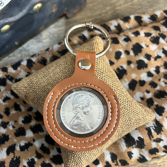 1966 Round 50c Coin Key Tag — Australian History You Can Carry Every Day