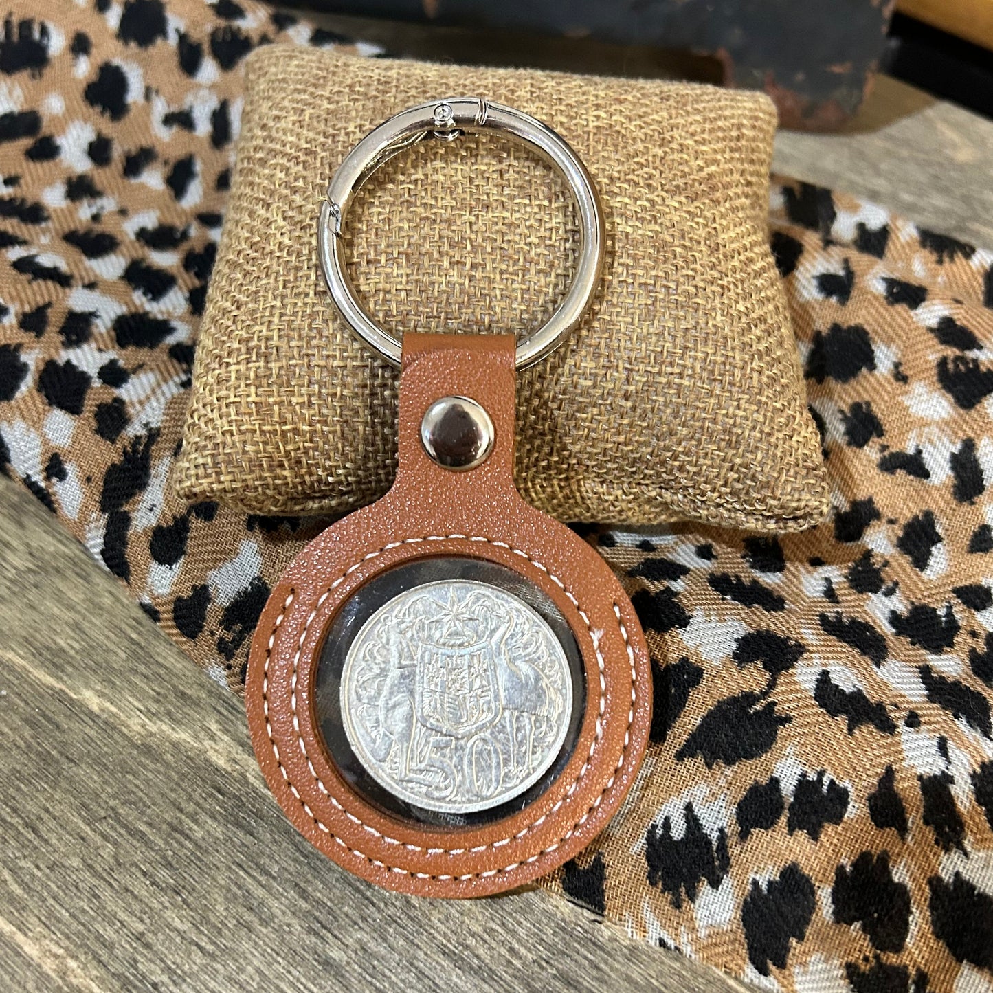 1966 Round 50c Coin Key Tag — Australian History You Can Carry Every Day