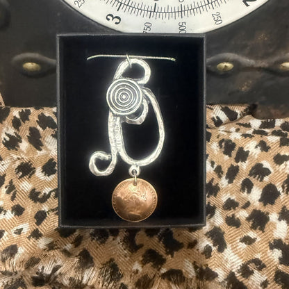 1966 Domed Two Cent Coin Necklace