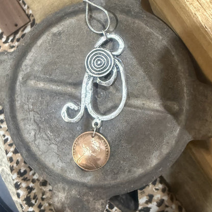 1966 Domed Two Cent Coin Necklace