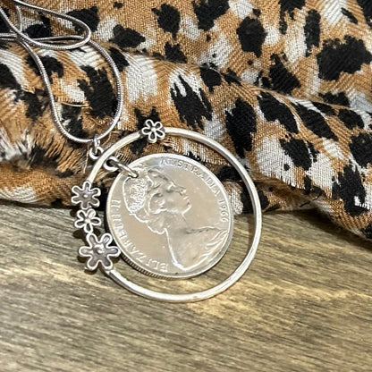1966 Australian Round 50c Coin Necklace – Vintage Australian Coin