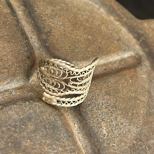Antique Filigree Ring - Turkish Ottoman Silver