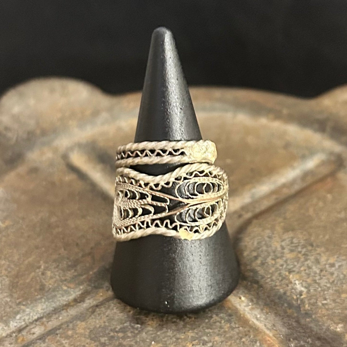 Antique Filigree Ring - Turkish Ottoman Silver