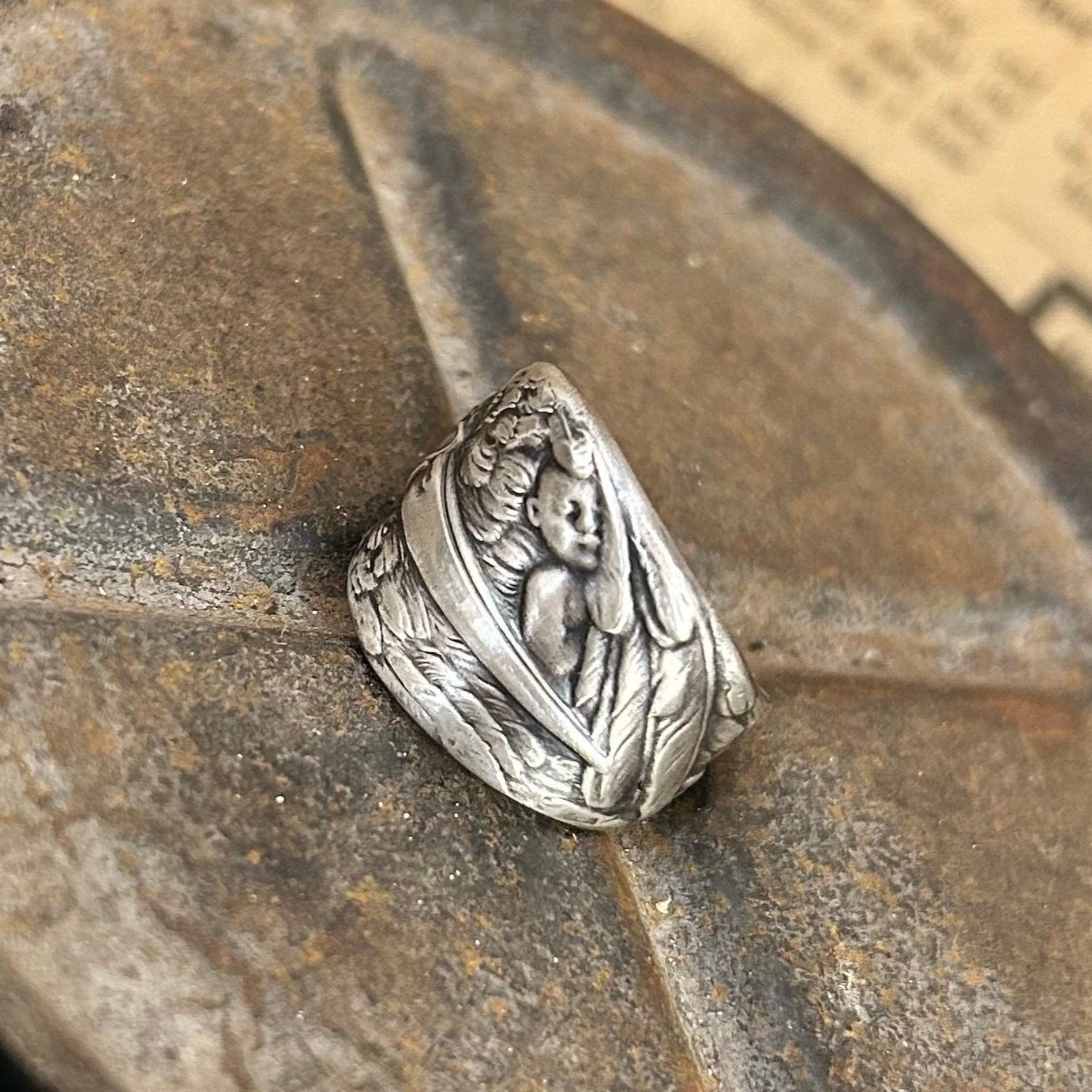 Sterling Silver Ring - 1930s Birth Spoon