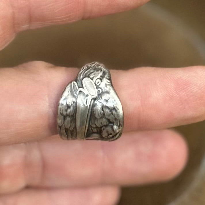 Sterling Silver Ring - 1930s Birth Spoon