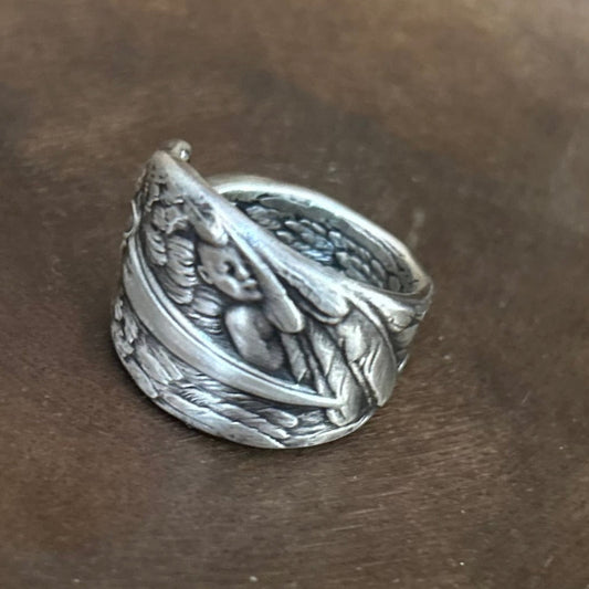 Sterling Silver Ring - 1930s Birth Spoon