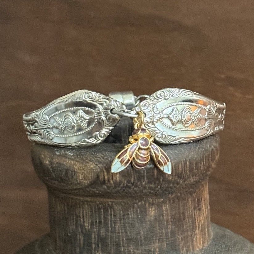 Rodd Royal Rose Silverware Bee Charm Bracelet