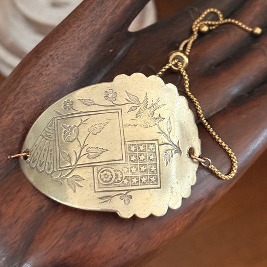 Vintage Gold Wash EPNS Serving Spoon Slider Bracelet