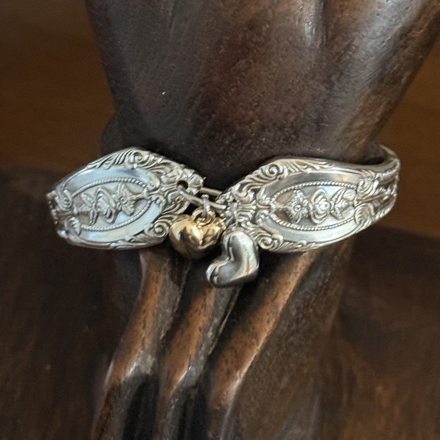 1950s Rodd Royal Rose Cake Fork Handles Charm Bracelet