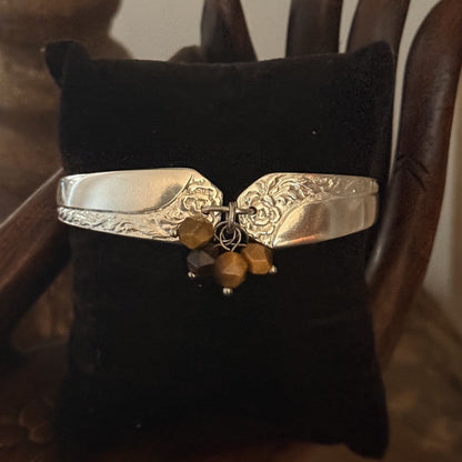Vintage Rosita Spoon Handle Bracelet with Tiger’s Eye Charms