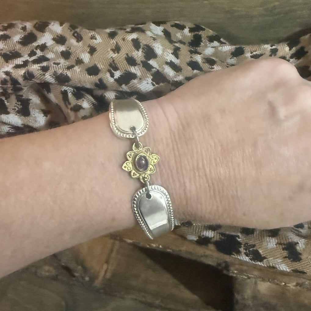 Vintage Sheffield and Amethyst Bracelet