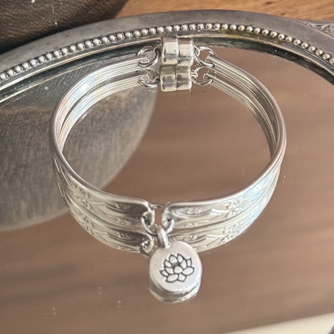 Vintage Grosvenor Gretel Silverware Bracelet | Lotus Flower