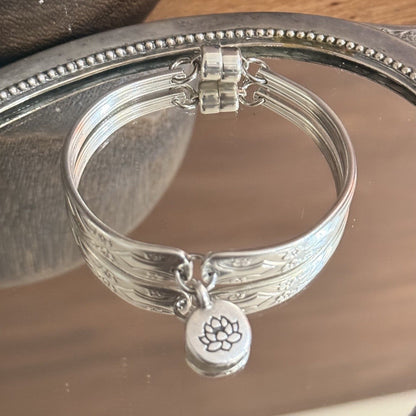 Vintage Grosvenor Gretel Silverware Bracelet | Lotus Flower