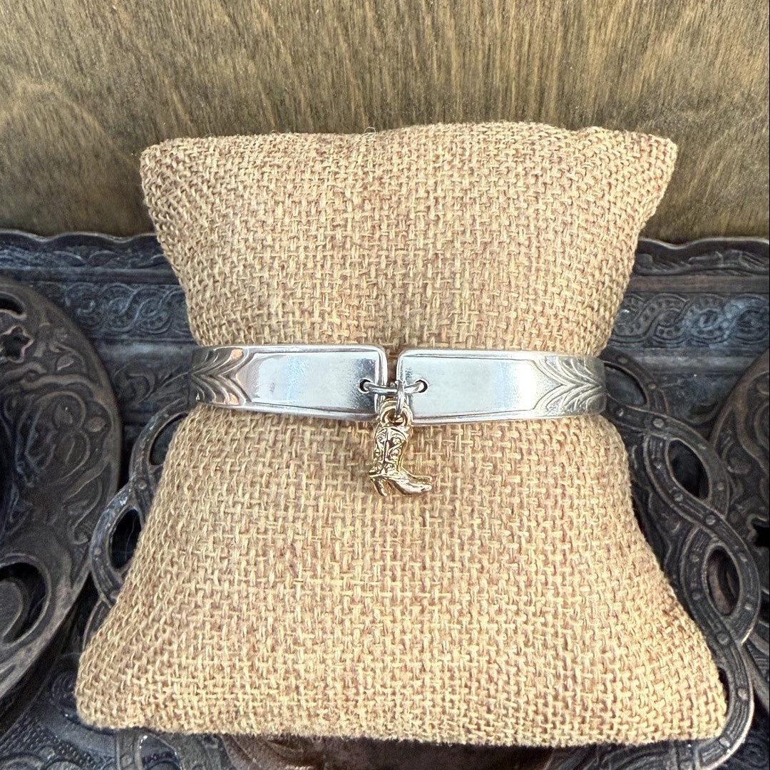 Vintage Sheringham Silverware Bracelet with Cowboy Boot Charms