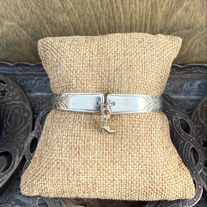 Vintage Sheringham Silverware Bracelet with Cowboy Boot Charms