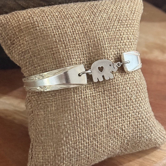 Vintage silverware Elephant Bracelet