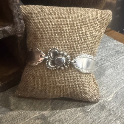 Vintage Silverware & Amethyst Bracelet
